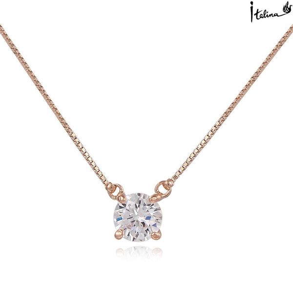 

whole sale2015 new sale brand tracykwok necklace genuine austrian crystal rose gold color pendant necklace zircon #rg61334rose, Silver