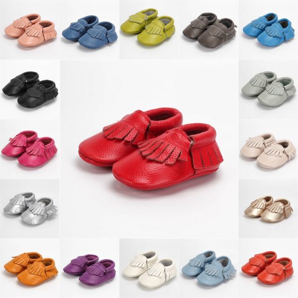 

искусственная кожа новорожденного мальчика девочка мокасины мягкие moccs первые ходунки бахрома мягкой подошвой кисточки maccasions обувь