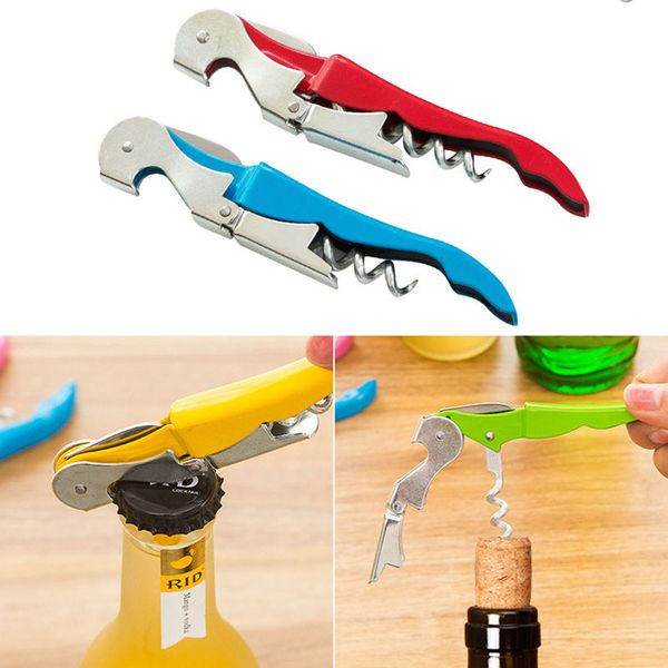 Corkscrew Double Alcance de vinho de vinho abridores multi cores para escolher ferramentas de cozinha home