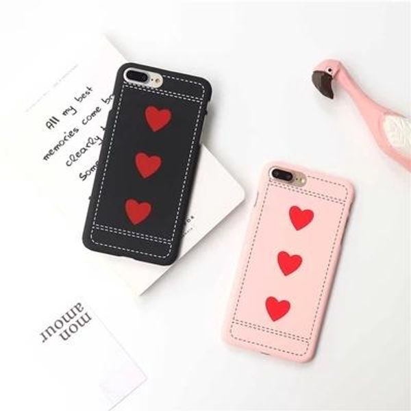 

SF red heart PC back case for iPhone7 plus,dull polish back cover for iPhone6/6S plus,simple slim phone case for iPhone5/5S/SE