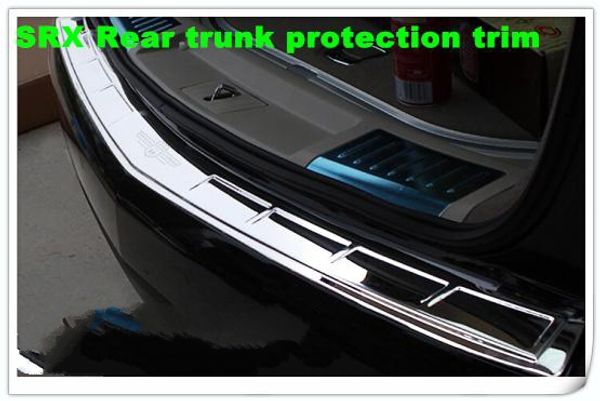 

stainess steel car rear bumper decorative plate,rear trunk protective plate,guard bar with logo for cadillac srx 2010-2015