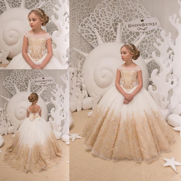 Ball Gown Flower Girl Dresses For Country Wedding Ivory And Gold