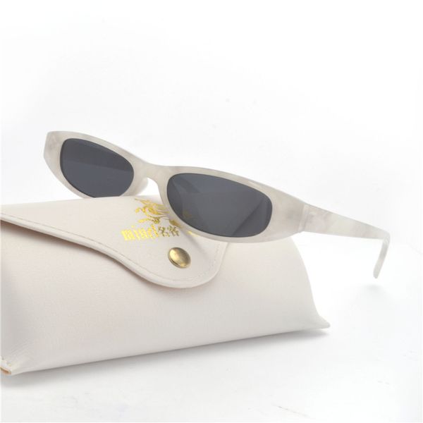 

mincl/ new women sunglasses 2018 fashion small square transparent vintage female grey pink sun glasses shades with box nx, White;black