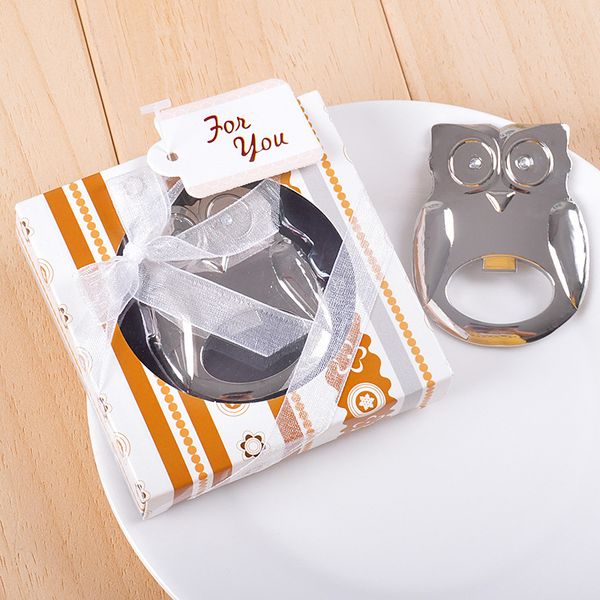 

creative silver metal owl beer bottle opener wedding favors and gifts wedding souvenirs party supplies, Black