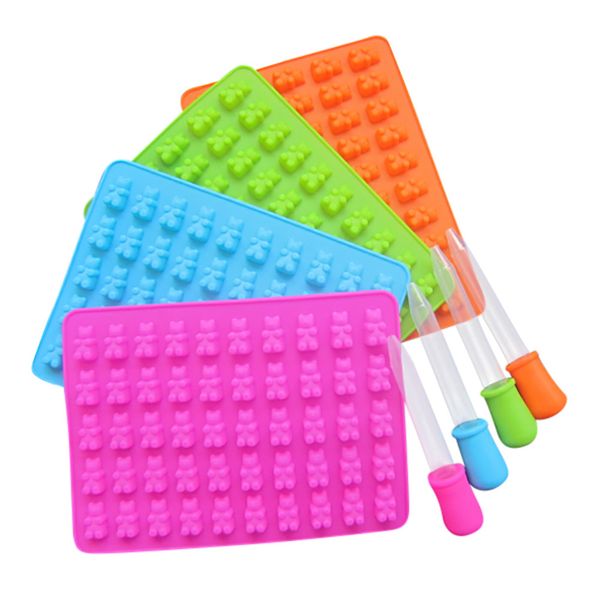 

50 holes silicone gummy bear chocolate mold candy maker ice tray jelly moulds,silicone gummy bear chocolate mold candy maker ice tray