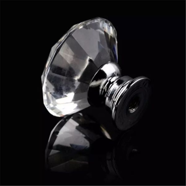 2019 30mm Diamond Shape Crystal Glass Knob Cupboard Drawer