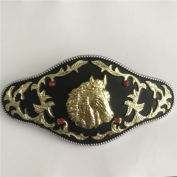 

black lace golden horse head western belt buckle for man hebillas cinturon belt cowboy buckles fit 4cm wide belts, Slivery;black