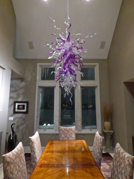 

pretty purple murano chandeliers lamp modern art deco hand blown glass ac 110v 220v led bulbs style italy designer chandelier