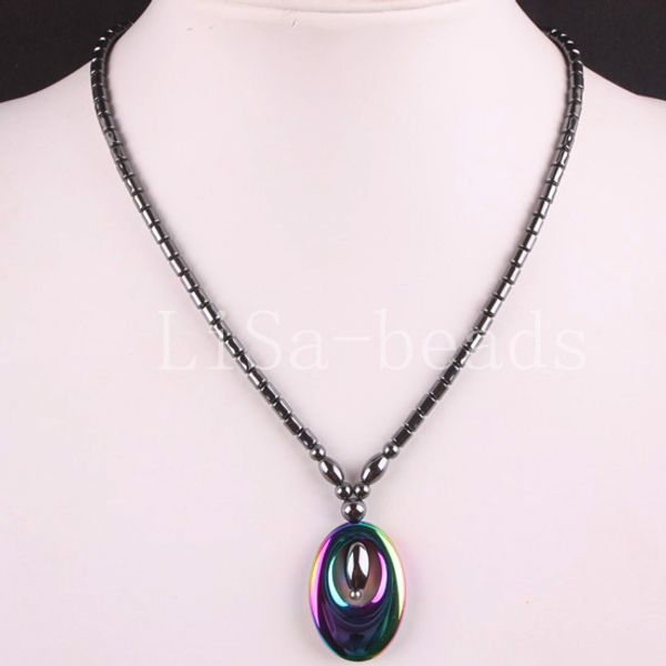 

ювелирные изделия многоцветный немагнитный гематит ожерелье 19 "1шт e016, Silver