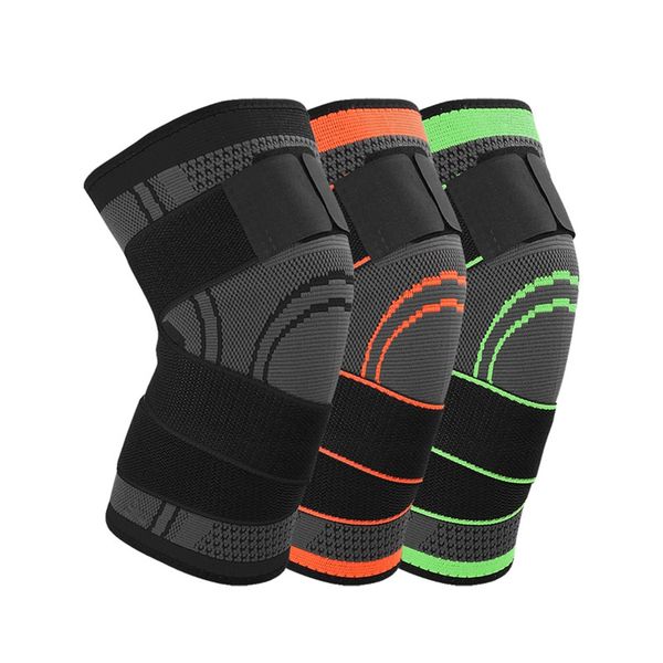 

skangduke 1pc 3d pressurized knee pads fitness running sports knee protector braces strap removable support crossfit, Black;gray