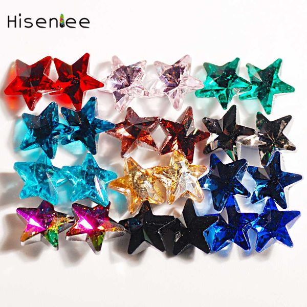 

new pentagram solid color / multicolor / mixed color shiny 3d crystal glass nail supplies diy finger ornaments, Silver;gold