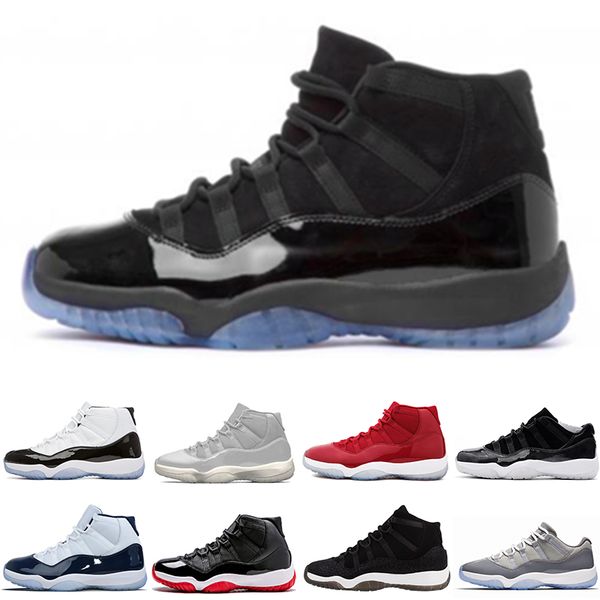 

New Cool Grey 11 11s Mens Basketball Shoes Platinum Tint Cap and Gown Gym Red Midnight Navy women Concord Space Jam Sports Sneakers