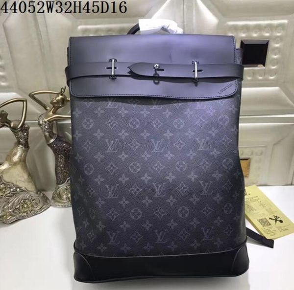 

2018 men real leather steamer backpacks bags original leather backpack school bag bucket shoulder bags travel back pack m44052