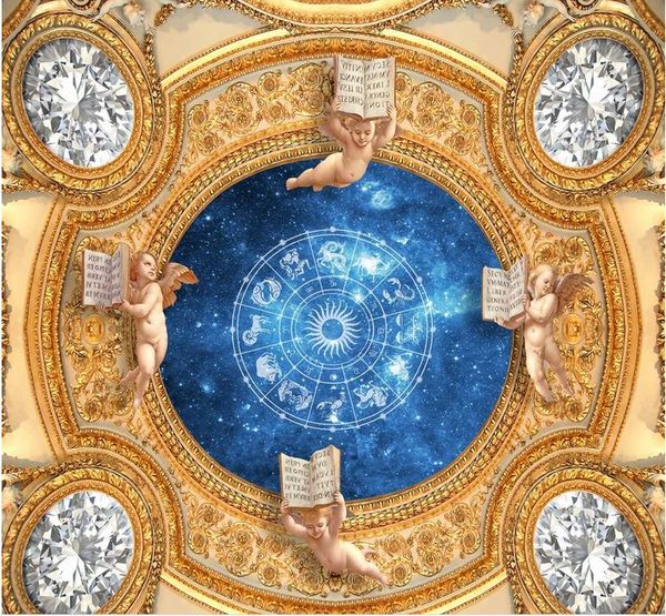 carta da parati murales per soffitto Diamante che splende lusso magnifico potere delle stelle Murales Zenith