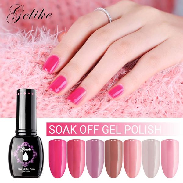 

gelike 15ml gel polish soak off uv long lasting nail art gel varnish lacquer manicure 25 colors, Red;pink