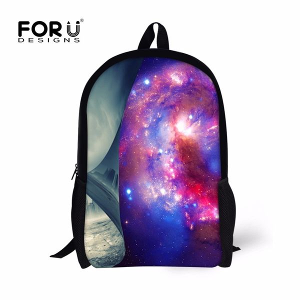 

forudesigns galaxy print kids school bag,casual customized schoolbag for girls boys,cool children school bags 16 inch book bag y18110107