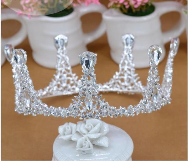 European and American luxurious retro cake crown Queen's silver crowned crown bride