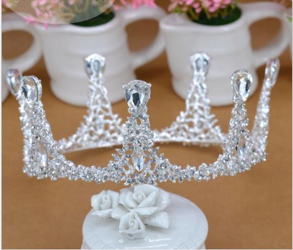 

european and american luxurious retro cake crown queen's silver crowned crown bride