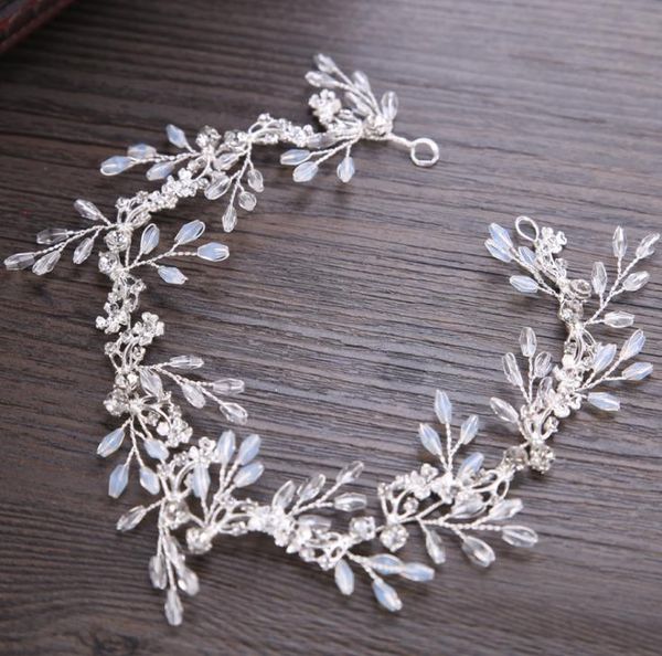 

new headwear, white crystal, handmade hair, bridal wedding dress, accessories, bridal hair band, Silver