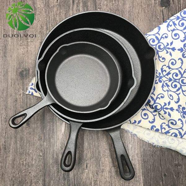 

16см 20см черный мини не липкий чугун кастрюля каменный слой сковорода кастрюля маленькая яичница кастрюля газовая и индукционная плита