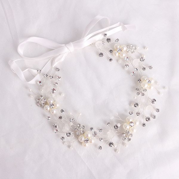 

xinyun new fashion simulation pearl rhinestone headpiece bridal hair accessory headband cute girls party decoration headbands, Golden;white