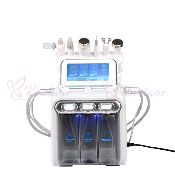 Neue Technologie 6in1 Wasserstoff-Wasser-Mikrodermabrasion-Sauerstoff-Gesichtsmaschine BIO-Hautlift-Kalthammer RF-Faltenentfernung