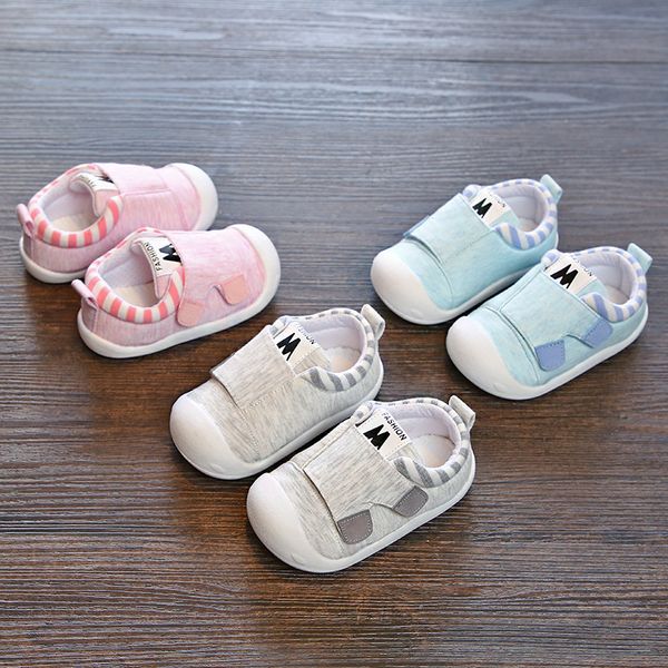 

wenwendexingfu autumn infant toddler shoes baby girls boys shoes soft bottom anti-slip stripe babies kids first walkers