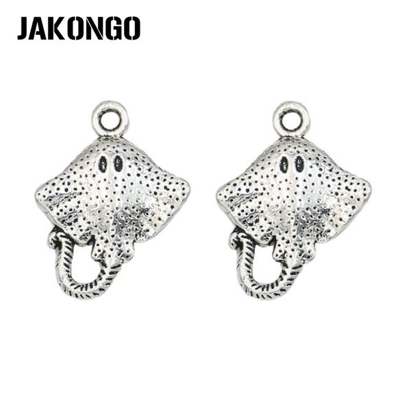 

whole salejakongo antique silver plated stingray fish charm pendants handmade jewelry accessories making fit bracelet diy 20x15mm, Bronze;silver