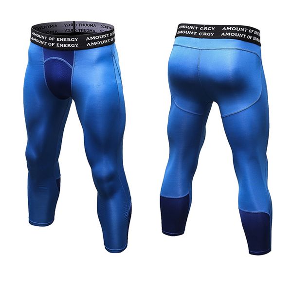 

basketball men jogging running pants tights compression training athletic leggings 3/4 sportswear fitness trousers men's sport, Black;blue