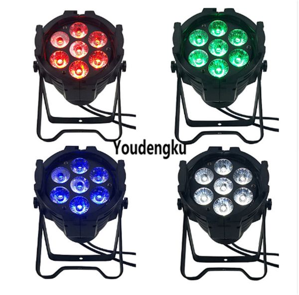 4 peças Cheap Stage Lighting RGBWA UV LED PAR LUZ 7 PCS * 18W LED par 6in1 RGBWA UV DJ casamento LED par pode iluminar