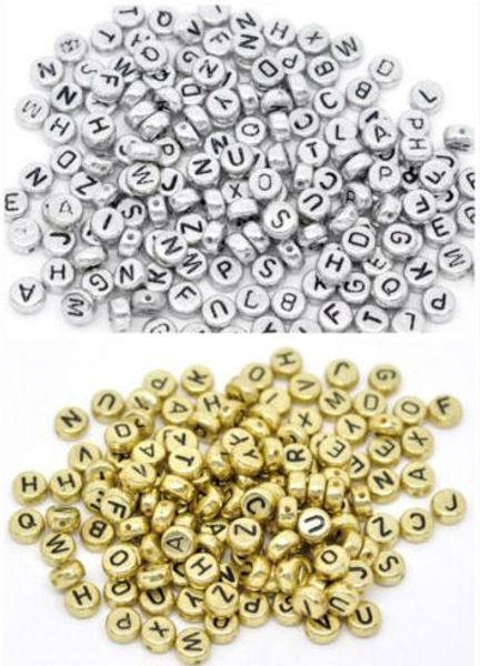 1000 pz/lotto Misto Lettera Dell'alfabeto Acrilico Piatto Cubo Del Distanziatore Perline charms Per La Produzione di Gioielli 6mm