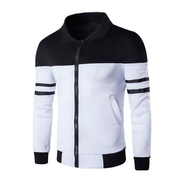 

men's jackets long sleeve zipper coats bomber double color patchwork winter jacket autumn winter brand coat plus size m-4xl 2018, Black;brown