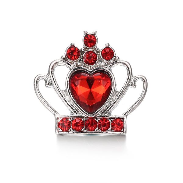 

inlay crystal rhinestone crown hollow out style snap buttons 18mm metal flower decorative button charms for diy snap jewelry findings