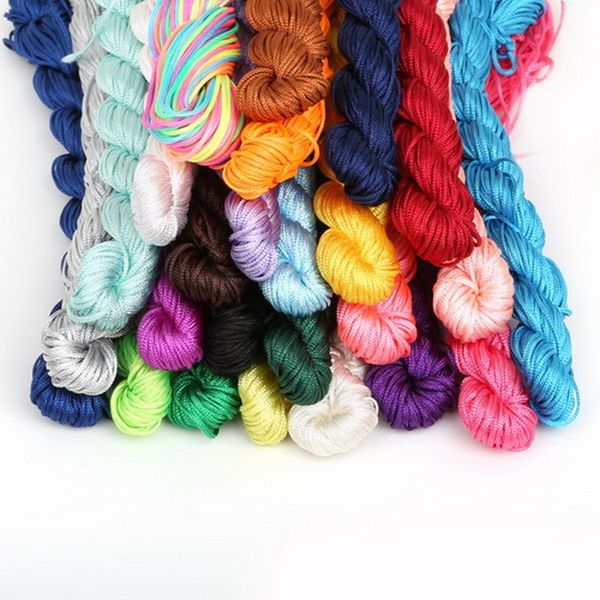 

new arrival nylon bead jewelry cord thread chinese knot macrame rattail 1mm*24m rope for diy fashion bracelet braided rings, Black;white