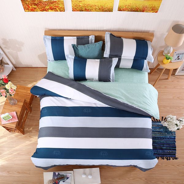 

2017 modern striped mulicolor reactive printed 3/4pcs bedding set twin//king size quilt/duvet/bed cover sets
