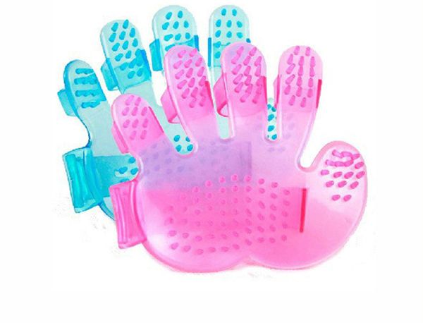 

wholesale pet dog cat grooming shower bath massage brush comb hand shaped glove five fingers pet clean comb massage color random