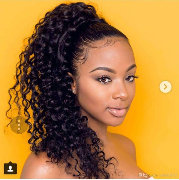 Ponytail Hairpiece 100 Natural Brazilian Remy Human Hair Velcr