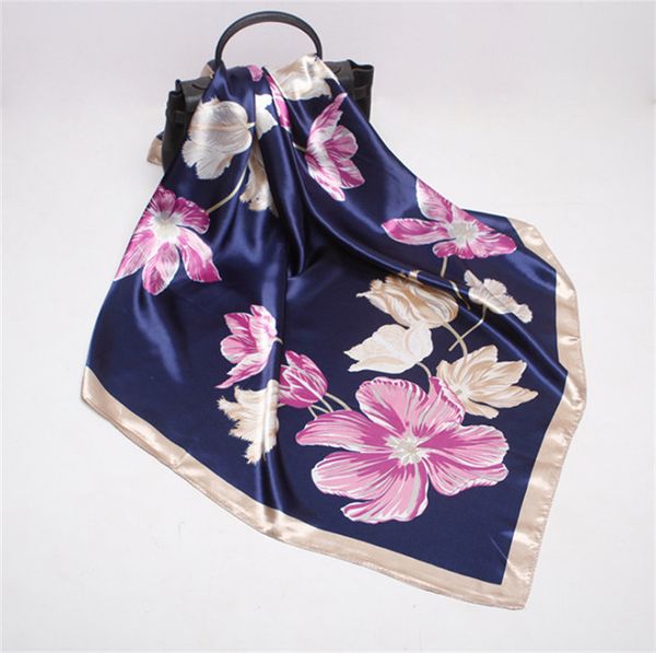 

wholesale-qualtiy size 90x90cm 100% twill silk scarf euro brand french designer package pattern printed women gift silk scarves a04, Blue;gray