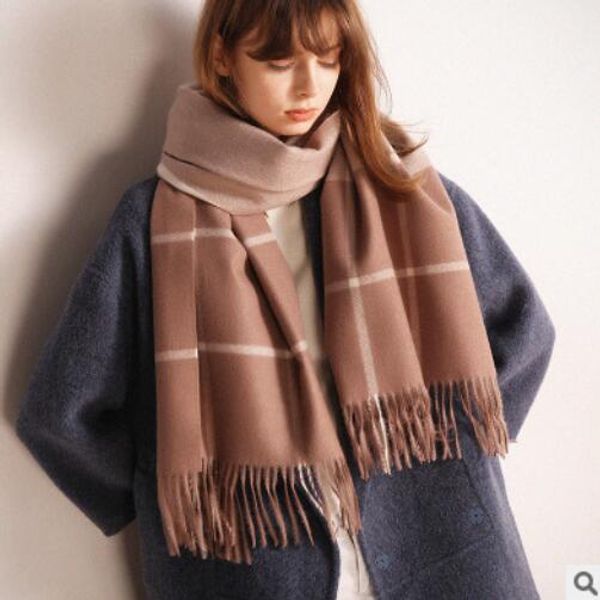 

scarf for woman autumn and winter thickening of american and european plaid shawl long style to match the plaid shawl scarf, Blue;gray