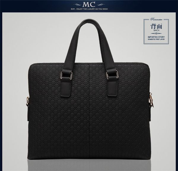

men real leather deluxe mens business briefcase messenger travel bag