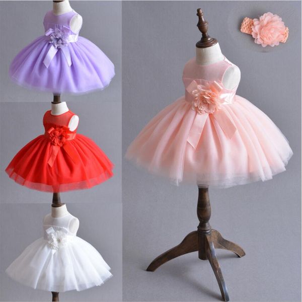 

2018 vintage baby girl dress крещение платья для девочек 1 - й год рождения свадьба крещение младенца одежда bebes, Red;yellow