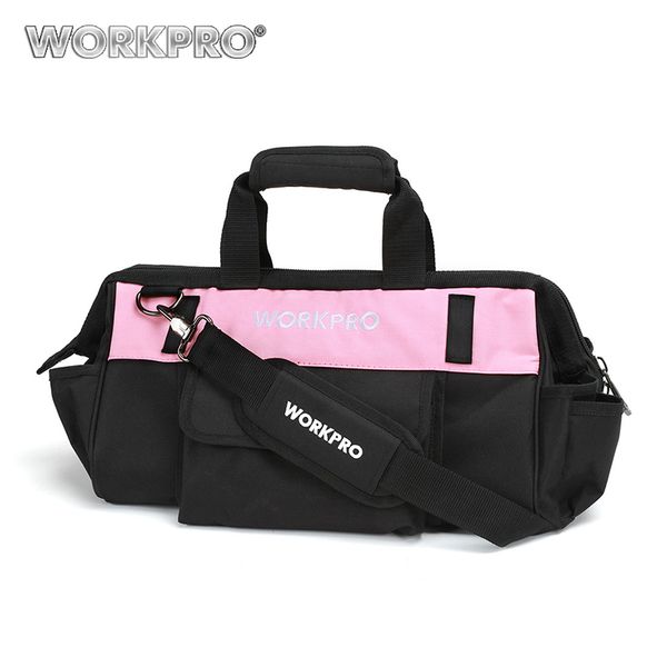 

workpro 16" pink lady tool bag 600d polyester shoulder bag waterproof tool bags