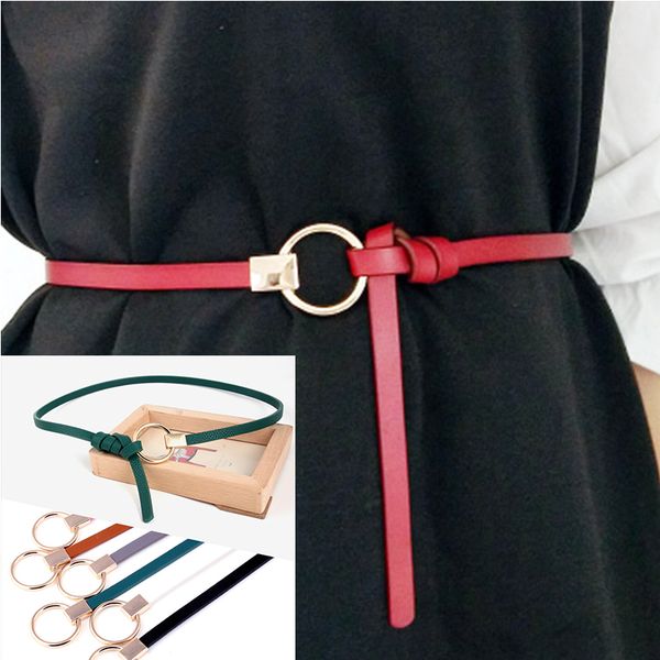 

thin pu leather belt female pure color waist belts women dress wild small belt strap cinturon mujer cinto feminino cinturones, Black;brown