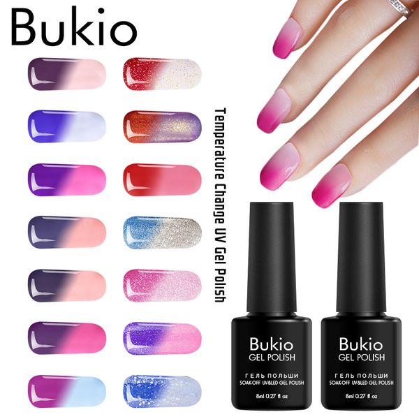 

bukio thermal gel lacquer chameleon temperature change gel uv nail polish nail art everything for manicure color varnish, Red;pink