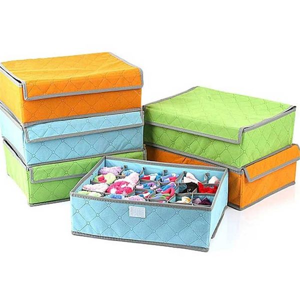 

new portable non woven bamboo charcoal fibre storage box for bra underwear packaging 11.6, Black;white