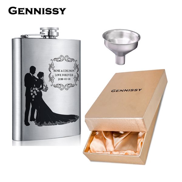 

gennissy 8oz персонализированные фляги настроить колбы выгравированы фото и текст для женихов и лучший друг большой подарок свадьба