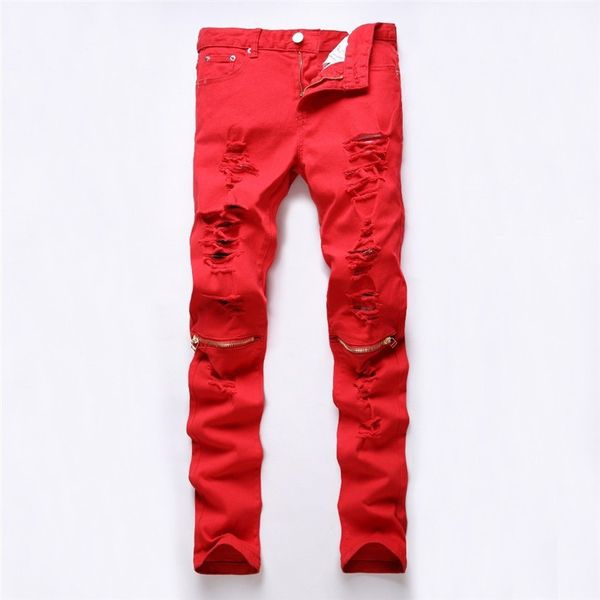 

jeans men 2018 spring skinny jeans men ripped for mens solid distressed hip hop style plus size28-42 straight pencil pants, Blue