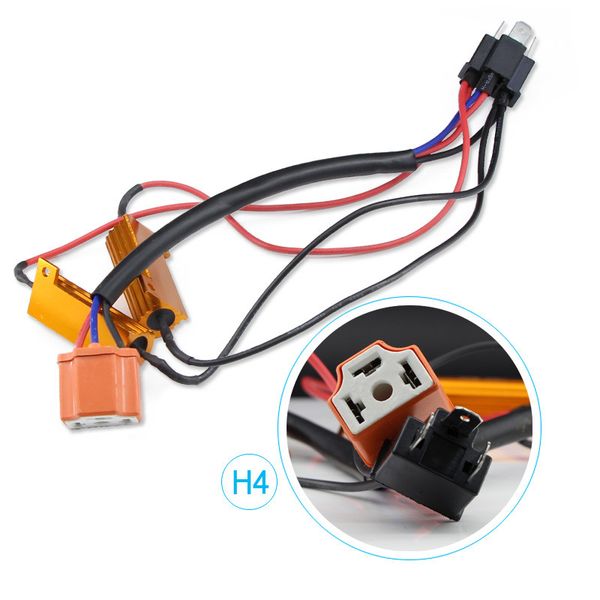 

2x error h4 h7 h8 h9 h11 9005 hb3 9006 hb4 headlight fog light xenon lamp bulb decoder resistor wire harness adapter 50w