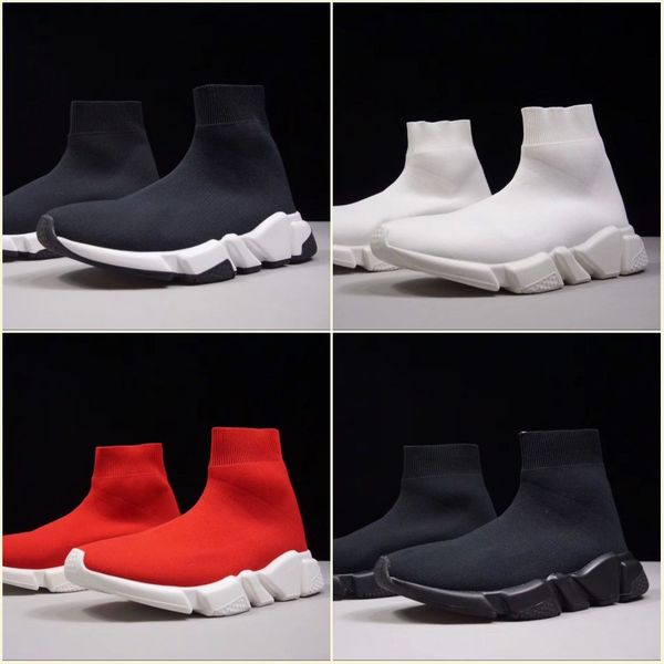 

luxury sock shoe speed trainer running shoes sneakers sock race runners red black white shoes men&women sports shoes, White;red