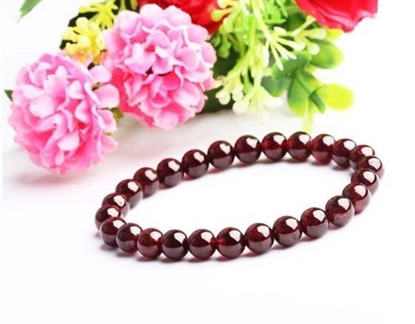 

5-11mm grade a natural garnet beads bracelet jewelry fine beaded bracelets jewelry for women gift with certificate drop shipping, Golden;silver